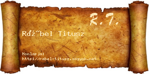 Rábel Titusz névjegykártya
